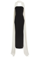 Solace London Ainhoa Scarf-effect Strapless Gown Black