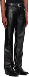 LU'U DAN Black 90's Straight-Leg Faux-Leather Trousers