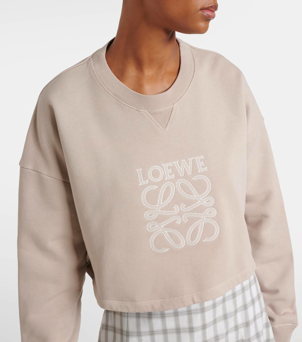 Loewe Anagram cropped cotton jersey sweatshirt