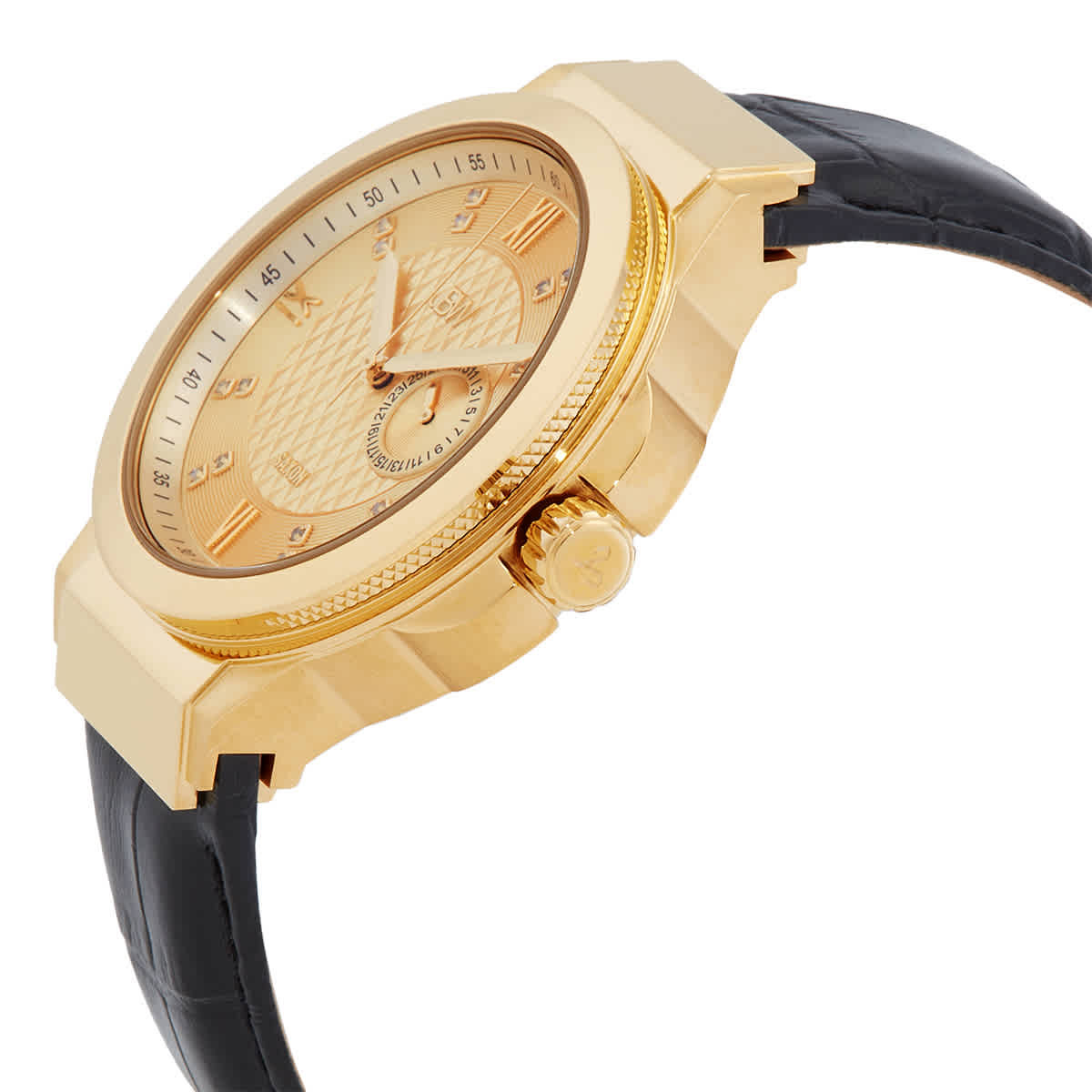 JBW Saxon 48 Quartz Diamond Gold Dial Mens Watch J6373C