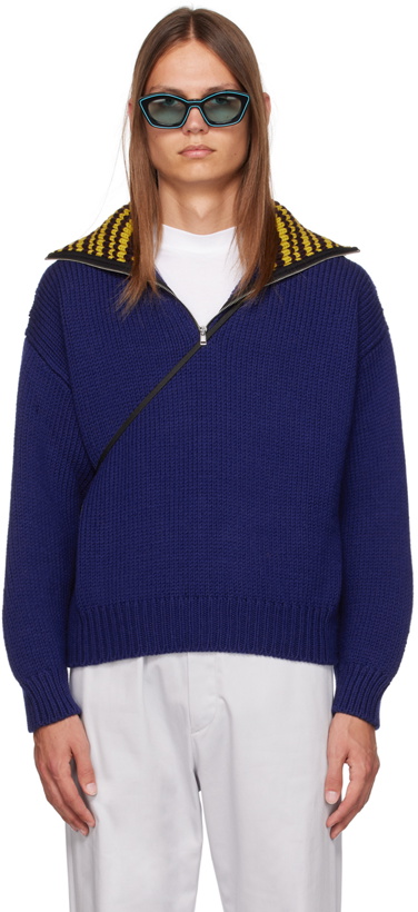 Photo: Marni Blue Half-Zip Sweater