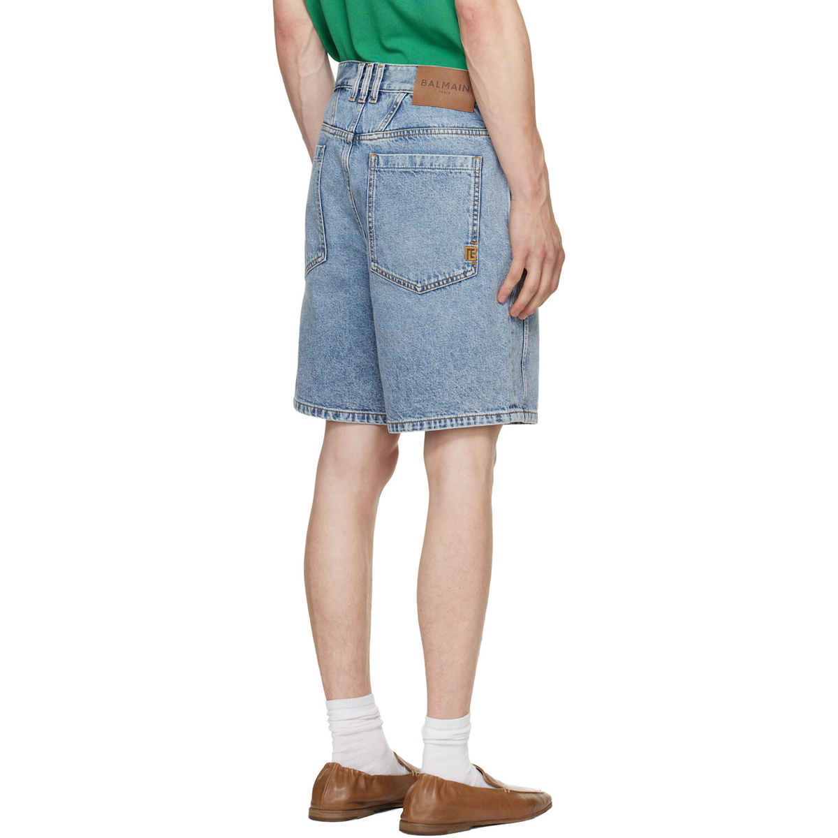 BALMAIN Blue Bermuda Denim Shorts