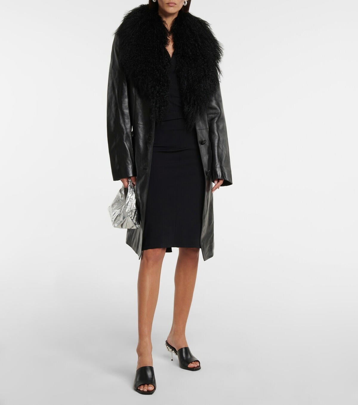 Dodo Bar Or Shearling-trimmed leather coat
