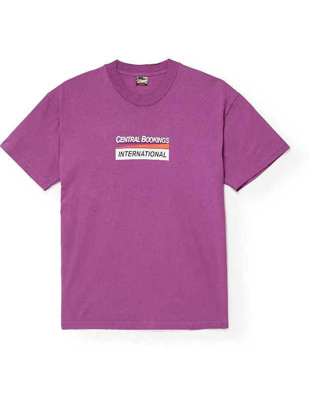 Photo: Central Bookings Intl™️ - Logo-Print Cotton-Jersey T-Shirt - Purple