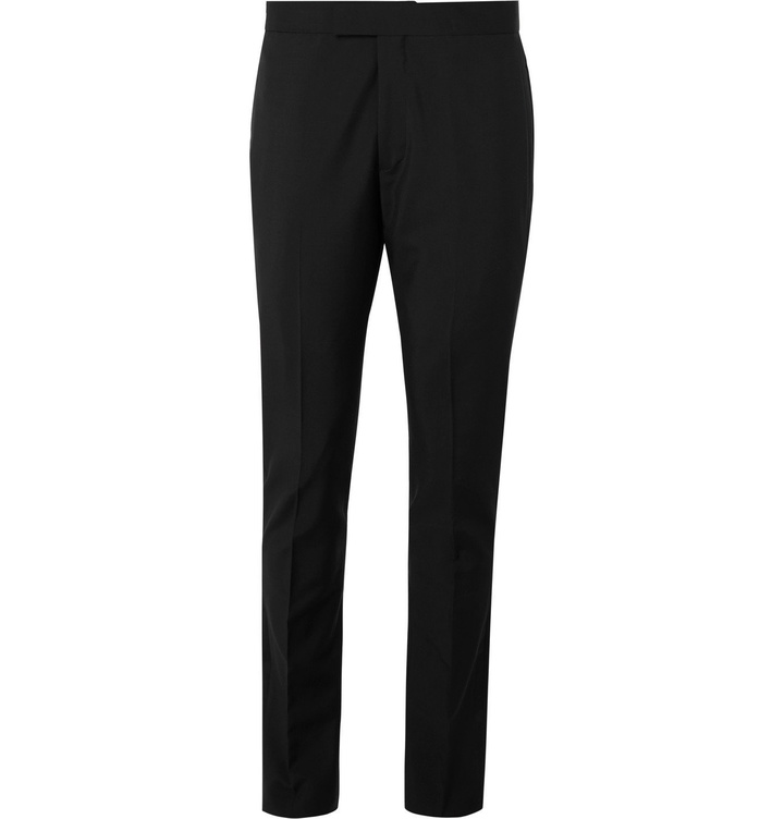Photo: Paul Smith - Slim-Fit Satin-Trimmed Wool and Mohair-Blend Tuxedo Trousers - Black