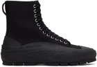 Jil Sander Black Canvas Chunky Sneakers