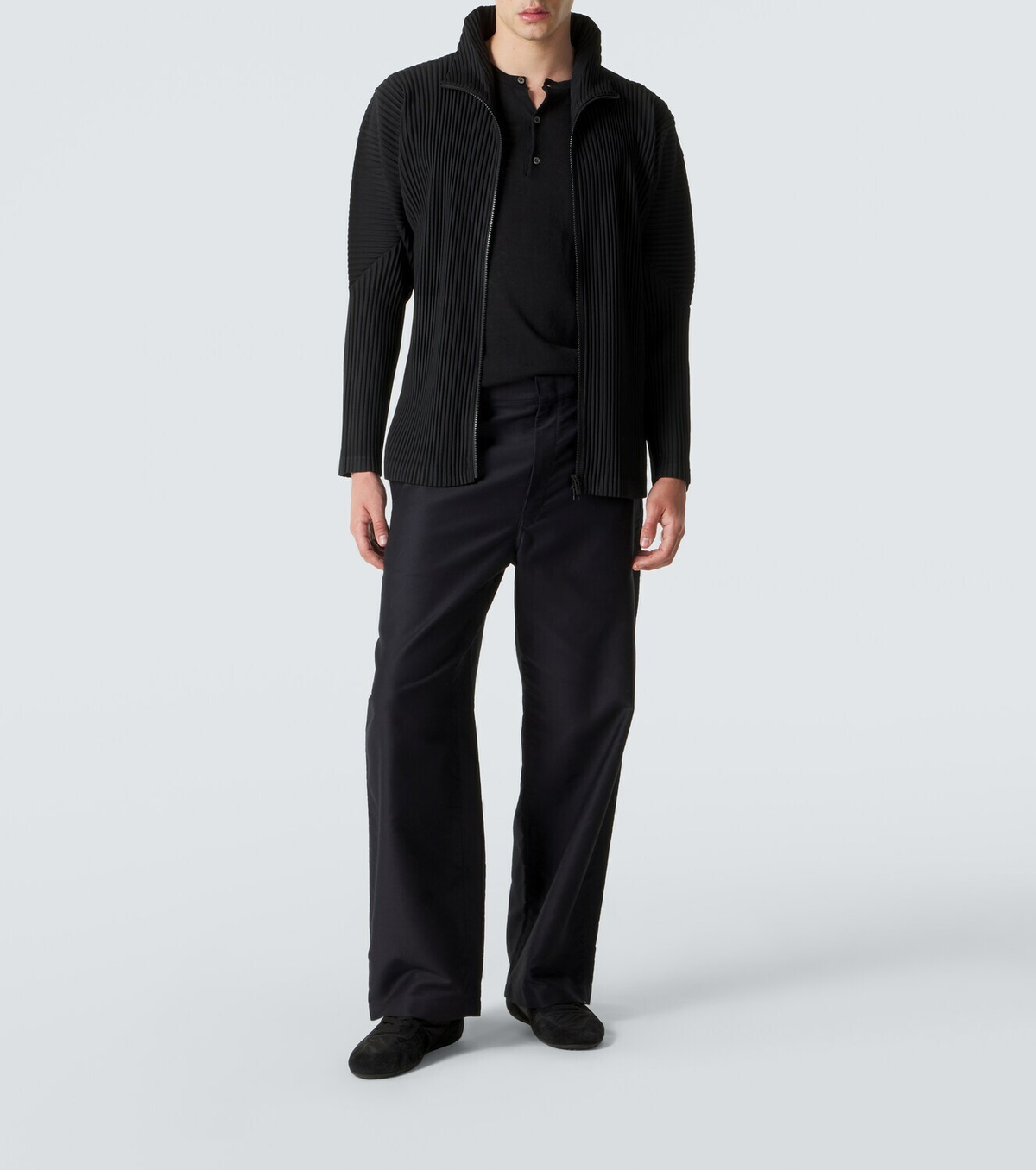 Homme Plissé Issey Miyake Basics pleated zip-up cardigan