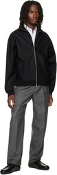 Jil Sander Black Wool Melton Zip-Up Jacket