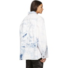 Off-White White and Blue Denim Oversized Arrows Jacket