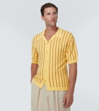 King & Tuckfield Striped wool bowling shirt