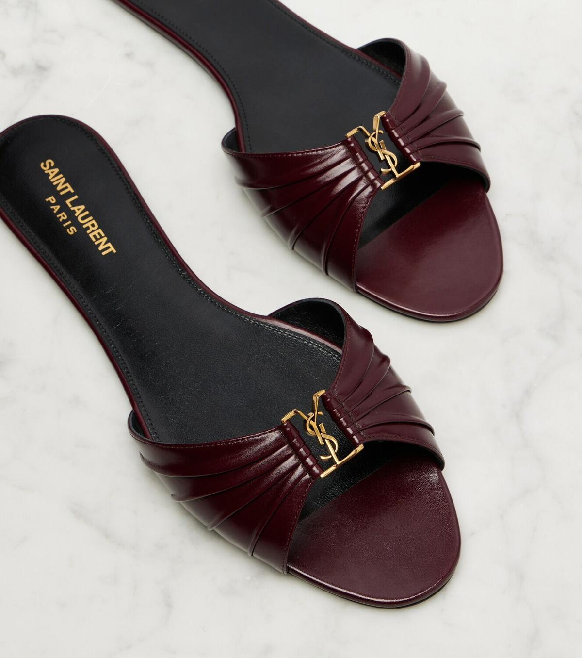 Saint Laurent Babylone leather slides