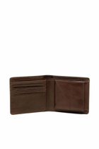 Diesel Bi-fold leather wallet with embossed logo - Small Wallets Mens in Brown