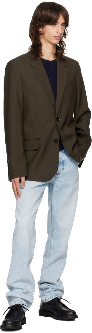 AMI Paris Brown Two Button Blazer