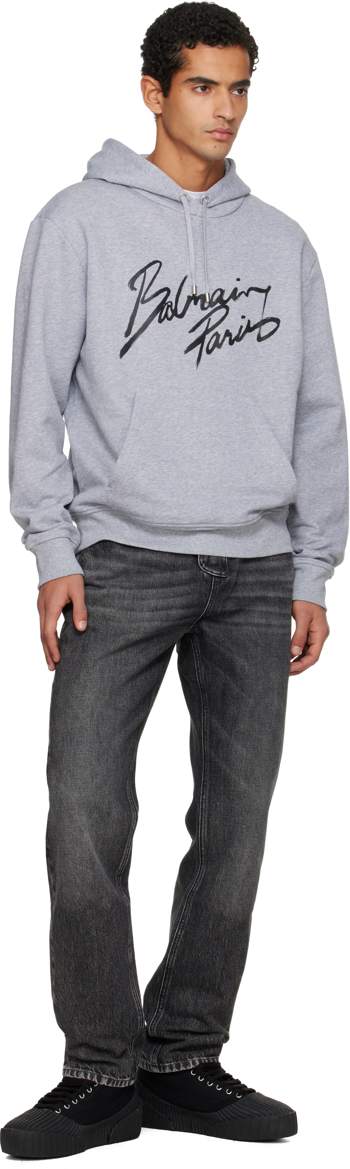 Balmain Gray 'Balmain Paris' Hoodie