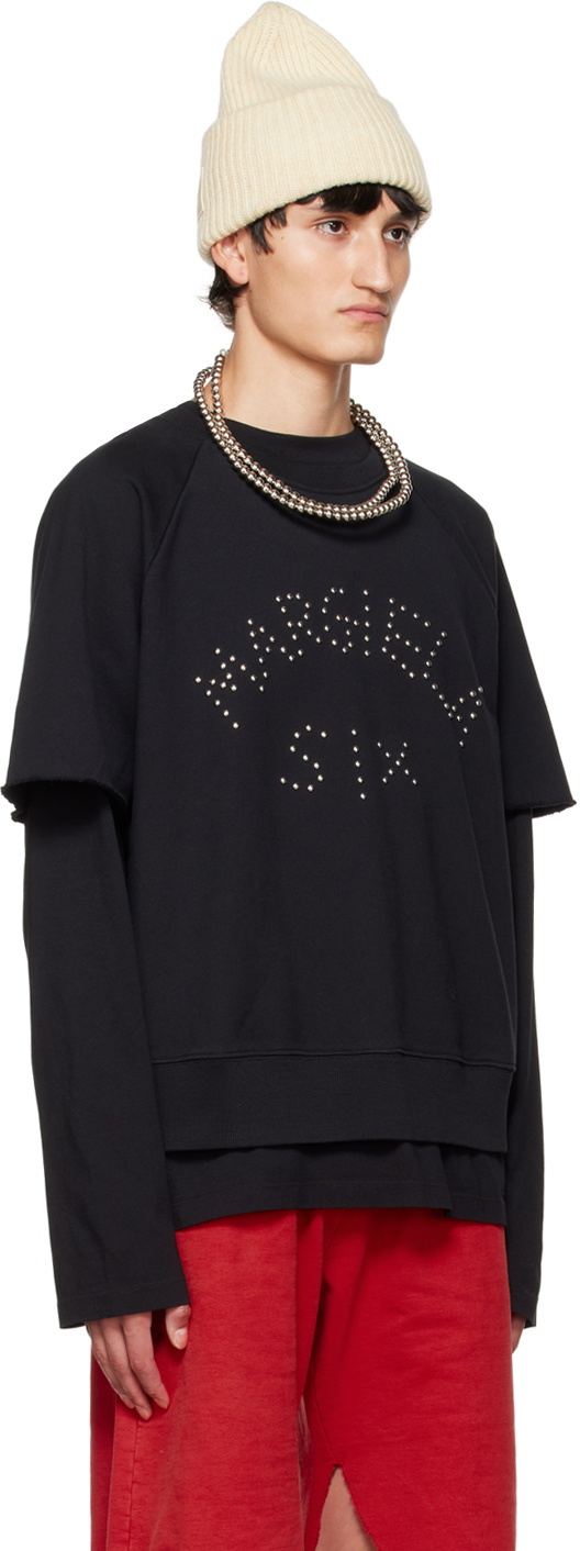 MM6 Maison Margiela Black Studded T-Shirt MM6 Maison Margiela