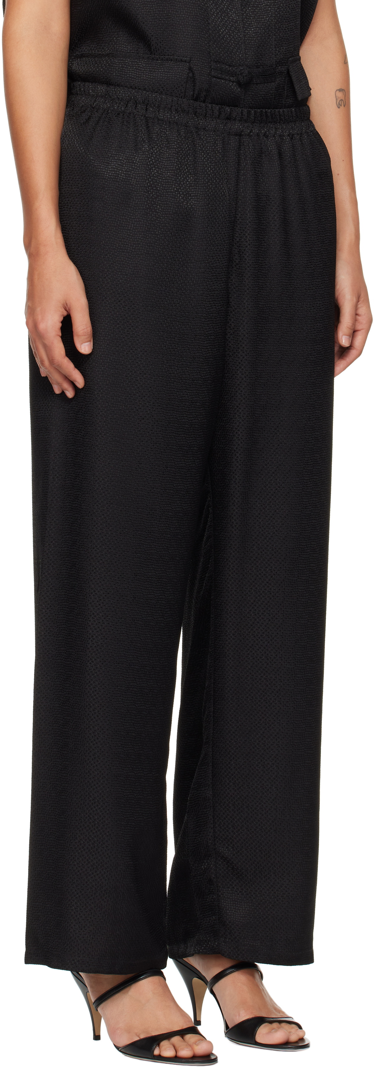 Sleeper Black Sakura Lounge Jacquard Pyjama Set