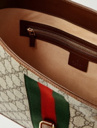 GUCCI - Jackie 1961 Medium Webbing-Trimmed Monogrammed Coated-Canvas and Leather Tote Bag