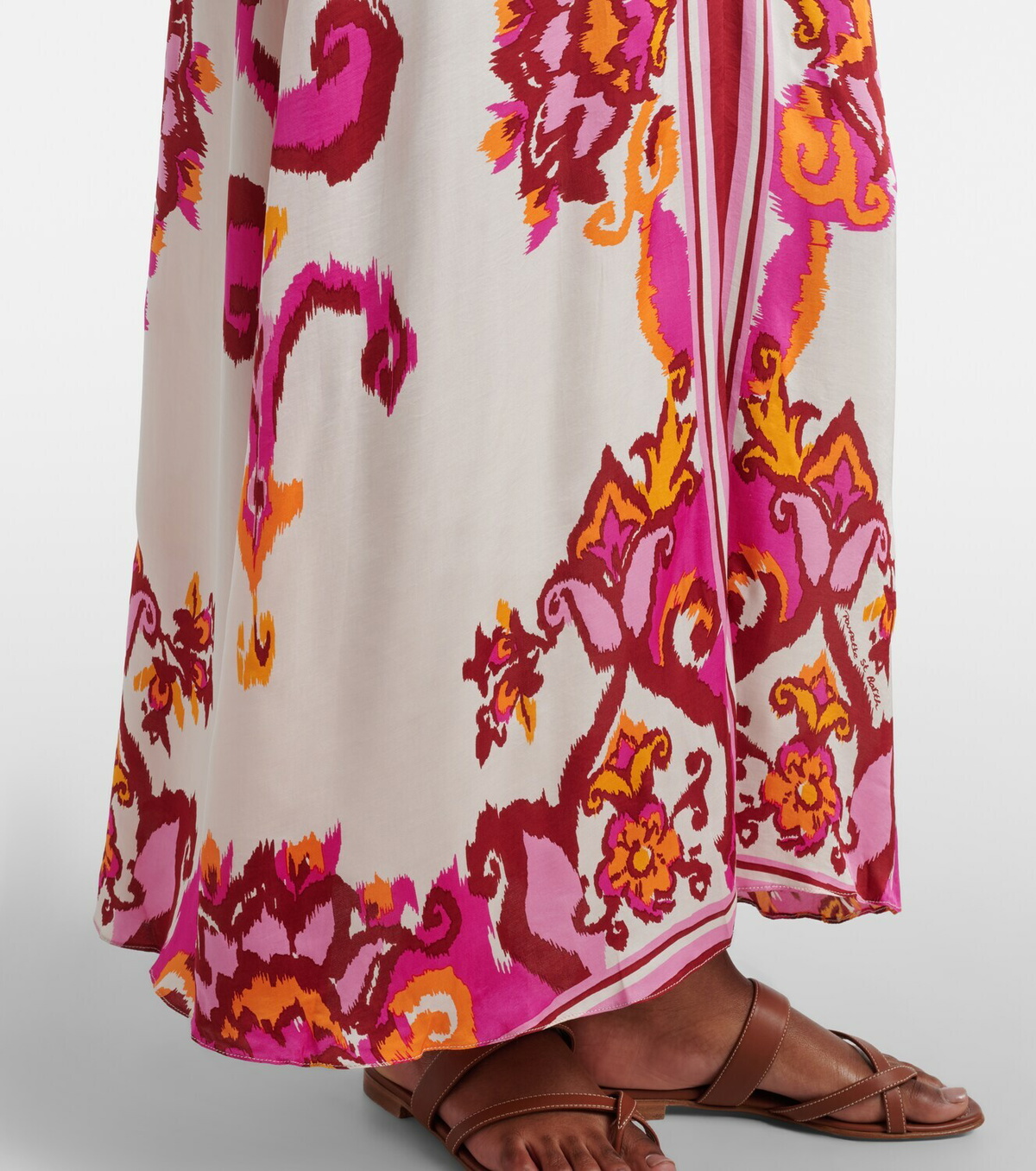 Poupette St Barth Mary printed halterneck satin maxi dress