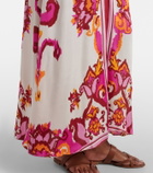 Poupette St Barth Mary printed halterneck satin maxi dress