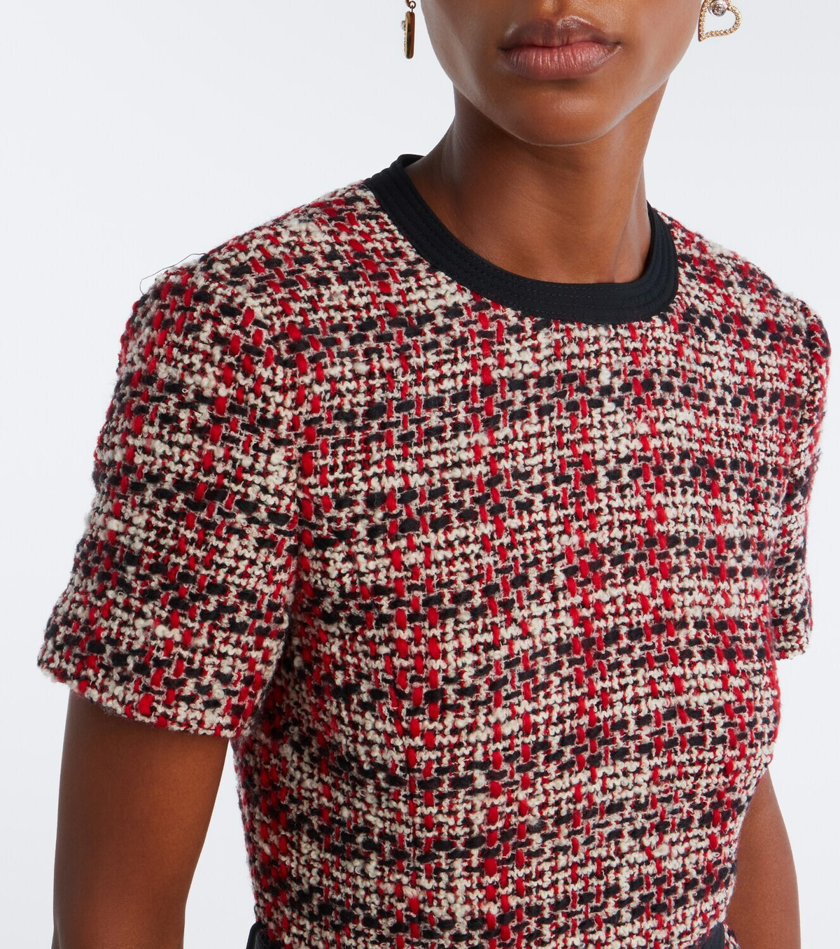 Versace Medusa belted wool-blend tweed minidress