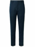 Brioni - Pienza Straight-Leg Linen and Cotton-Blend Trousers - Blue