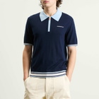 Casablanca Men's Merino Tennis Polo in Blue