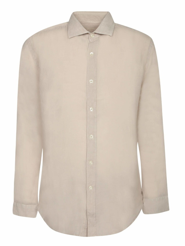 Photo: 120% Lino Slim Fit Sand Linen Shirt