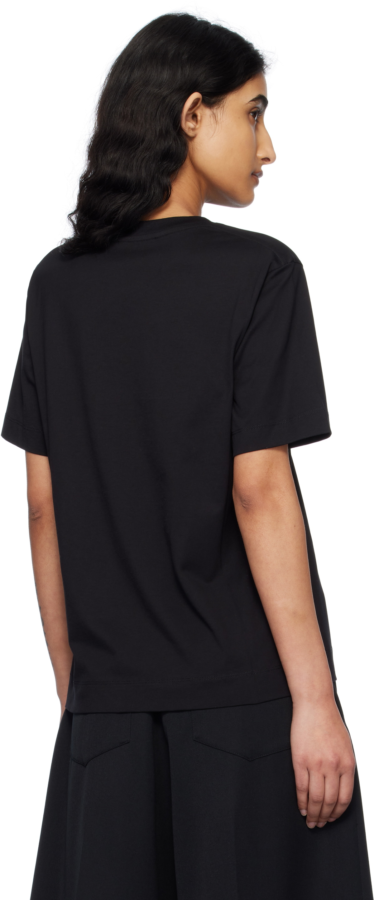Simone Rocha Black Embellished Flower T-shirt Simone Rocha