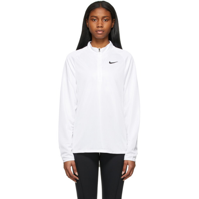 Photo: Nike White NikeCourt Challenger Half-Zip Sweater