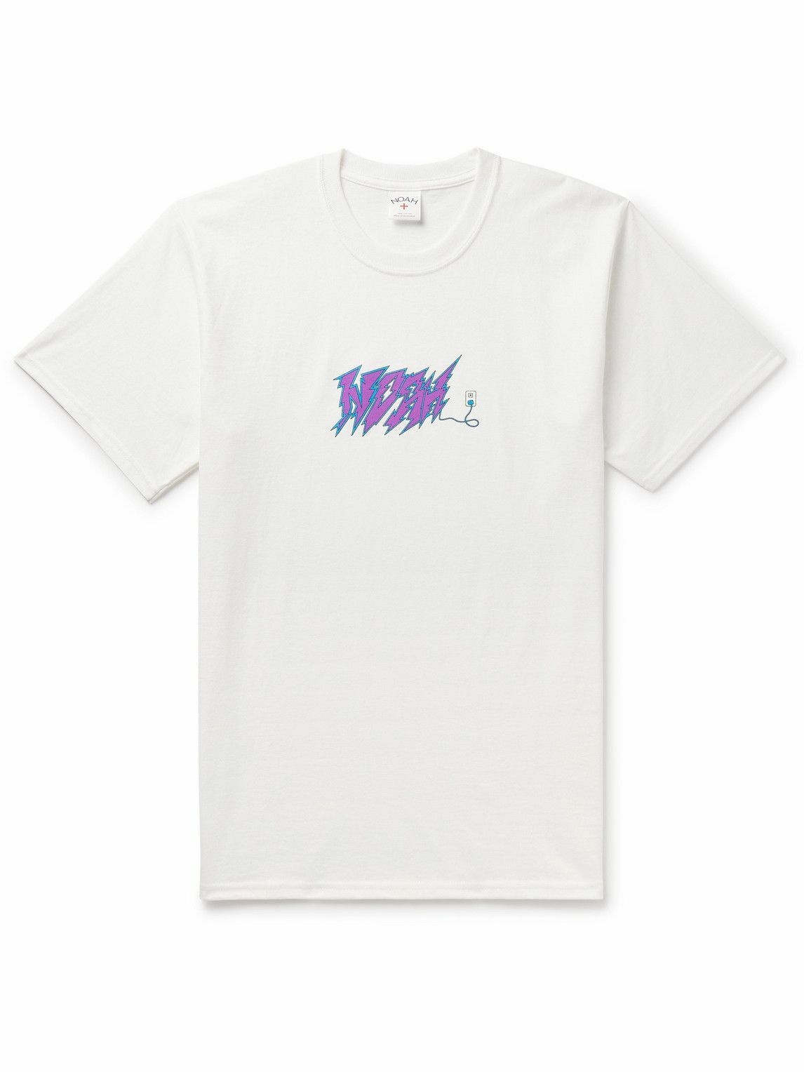 Photo: Noah - Circuit Logo-Print Cotton-Jersey T-Shirt - White