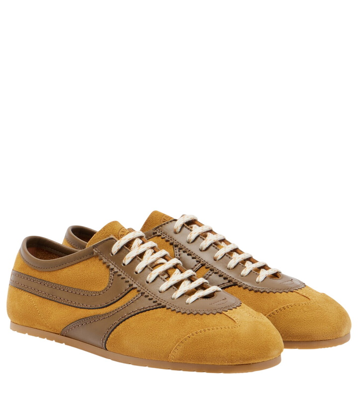 Photo: Dries Van Noten Leather-trimmed suede sneakers