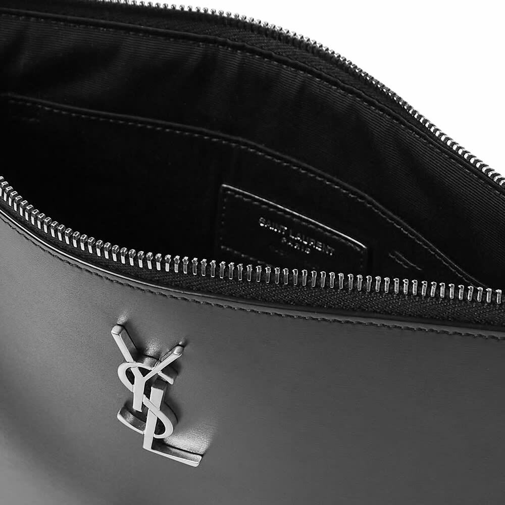 Saint Laurent Men's YSL Metal Logo Ipad Holder in Black