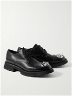 Alexander McQueen - Embellished Leather Derby Shoes - Black