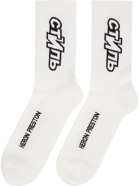 Heron Preston White Logo Socks
