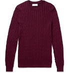 Brunello Cucinelli - Cable-Knit Cotton Sweater - Men - Burgundy