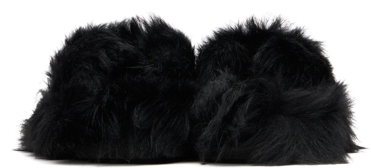Acne Studios Black Shearling Sandals