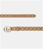 Gucci GG Marmont leather-trimmed belt