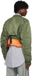 Marina Yee Green Customized Fold Bomber Jacket