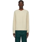 Jil Sander Off-White Silk and Wool V-Neck Sweater