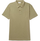 Sunspel - Riviera Slim-Fit Cotton-Mesh Polo Shirt - Men - Green