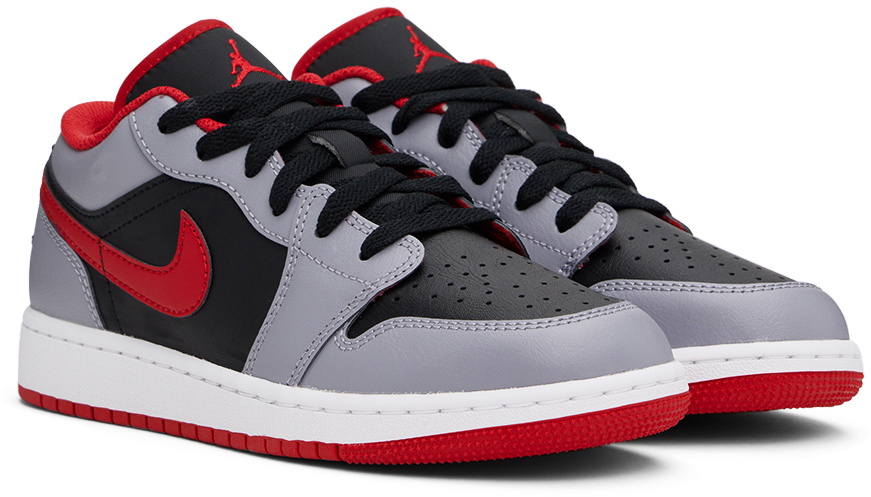 Nike Jordan Big Kids Gray & Black Air Jordan 1 Low Sneakers