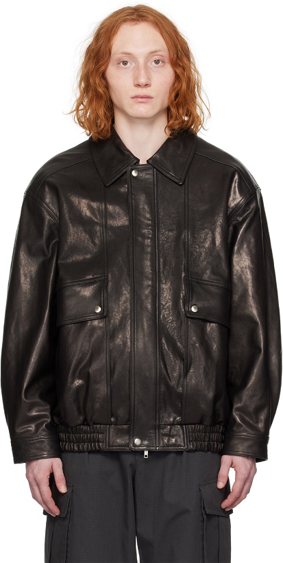 Photo: Dunst Black Oversized Vintage Leather Jacket