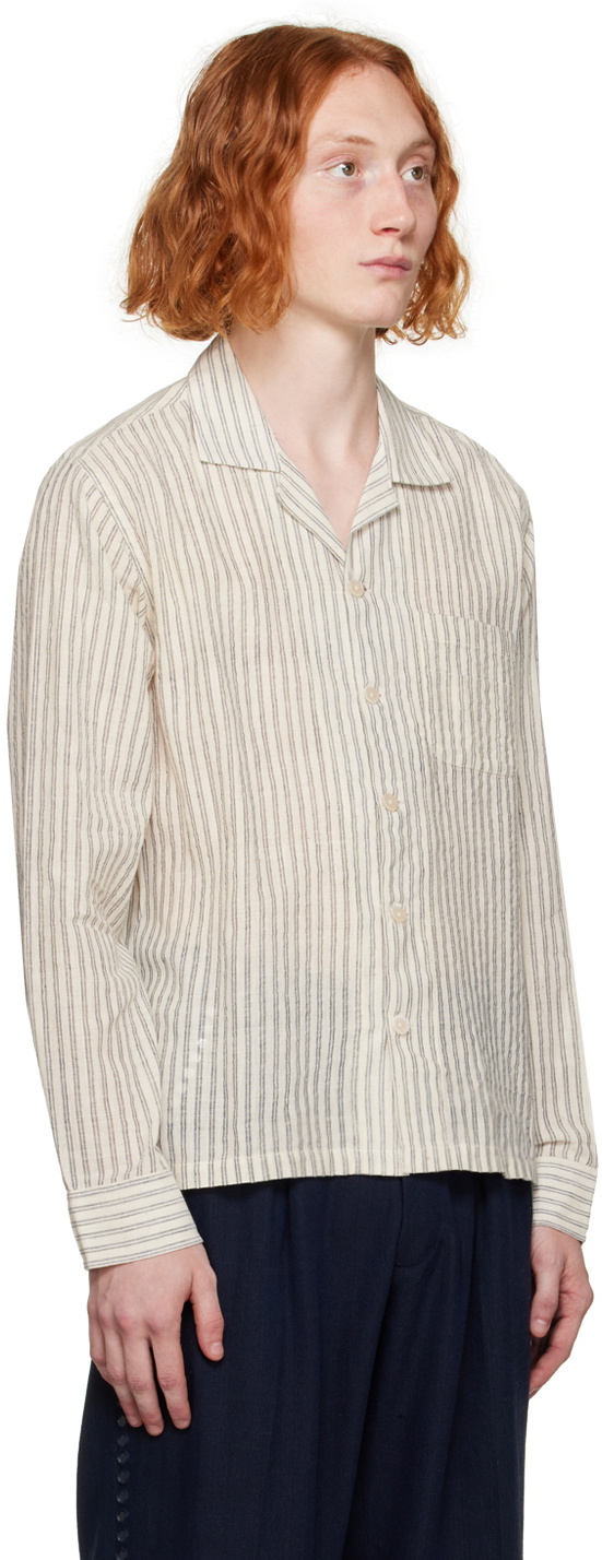 Karu Research Beige Striped Shirt