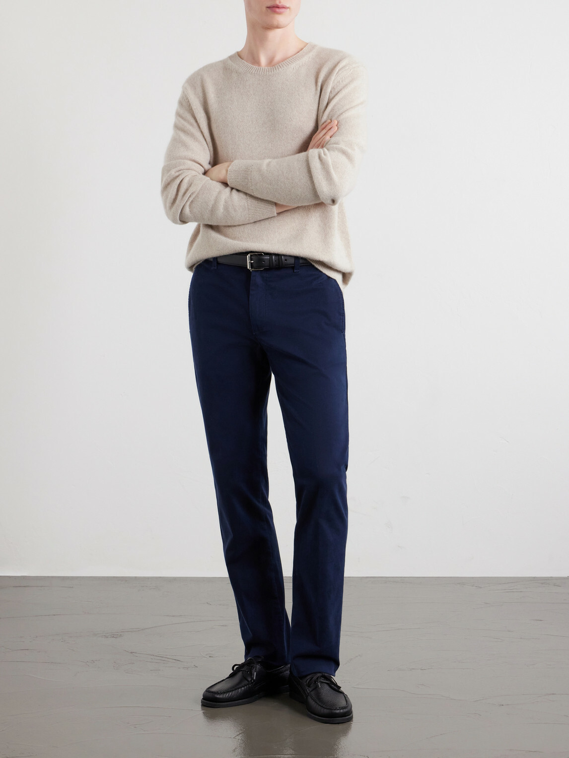 Massimo Alba - Winch Straight-Leg Cotton-Blend Twill Trousers - Blue