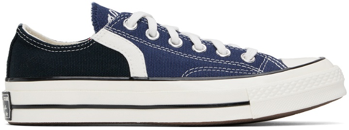 Photo: Converse Navy Chuck 70 Archival Stripes Low Top Sneakers