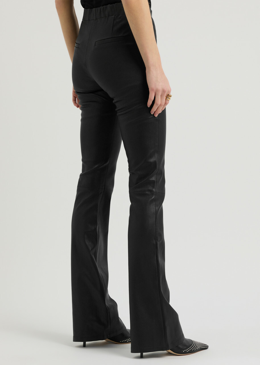 Arma Izzy Flared Leather Trousers Black