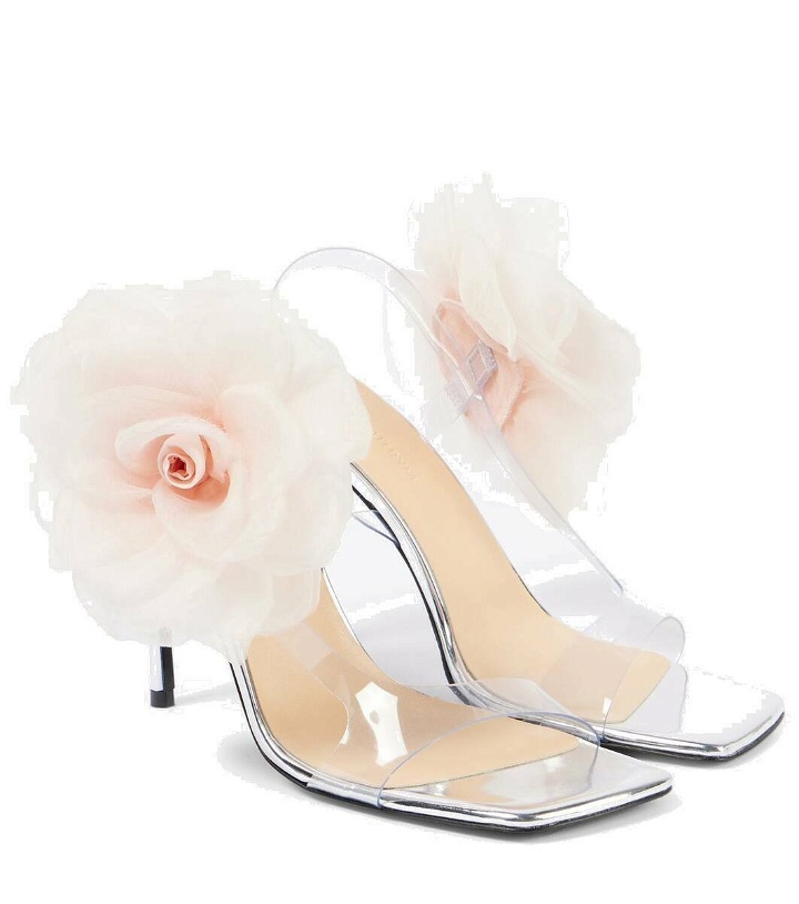 Photo: Magda Butrym Floral-appliqué PVC and leather sandals
