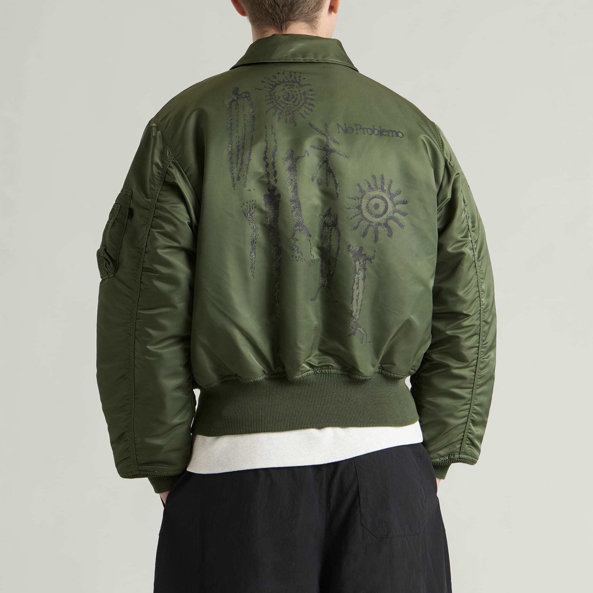 No Problemo Men's NP x Alpha Industries Ancient Findings Jacket in Green