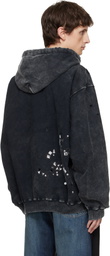 Maison MIHARA YASUHIRO Black Embellished Bleached Hoodie