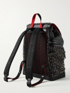 Christian Louboutin - Explorafunk Spiked Rubber-Trimmed Full-Grain Leather Backpack